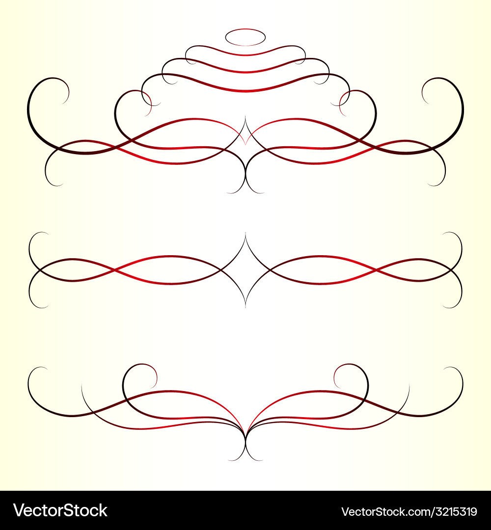 Calligraphic design elements set Royalty Free Vector Image