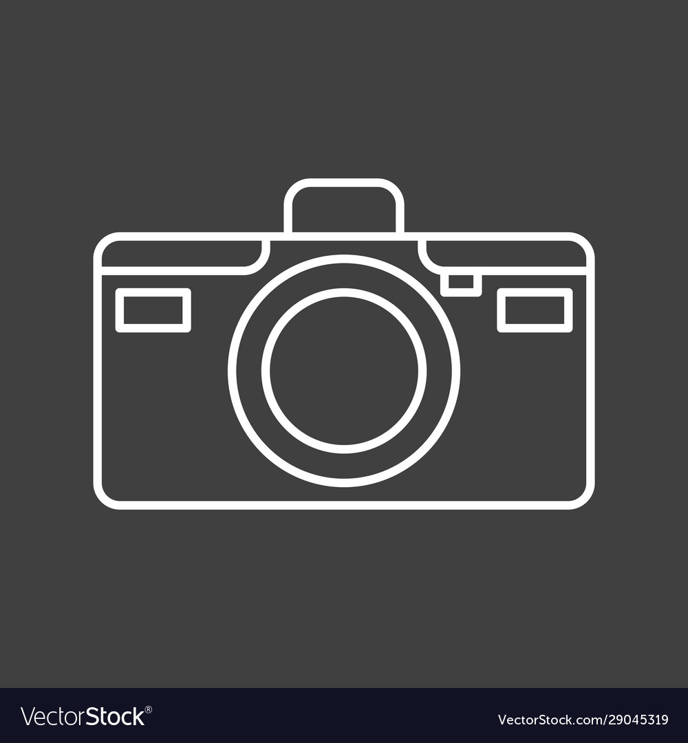 Camera icon linear execution retro style vector image Camera icon linear execution retro style