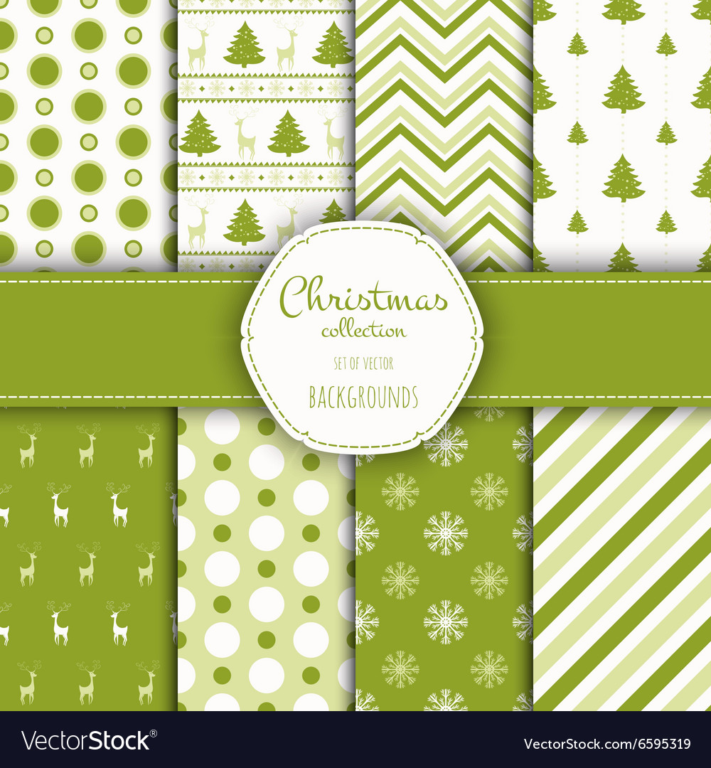 Collection of seamless patterns with red and white