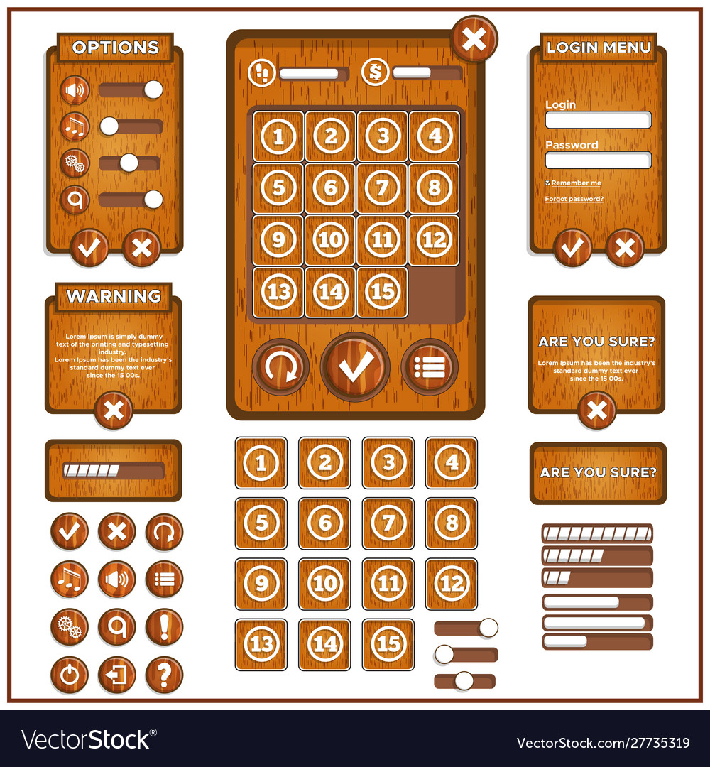 Design game user interface vector image Design game user interface