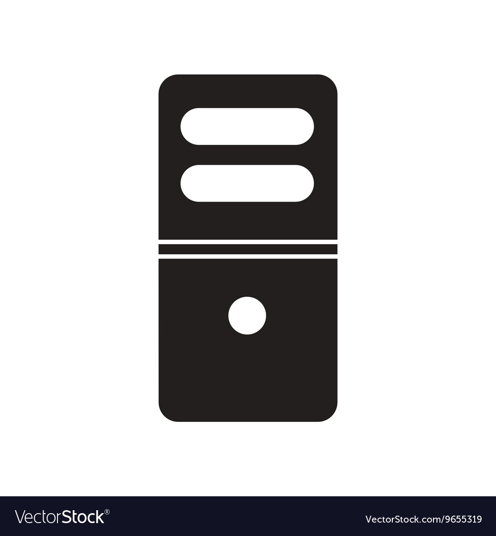 Flat icon in black and white style computer