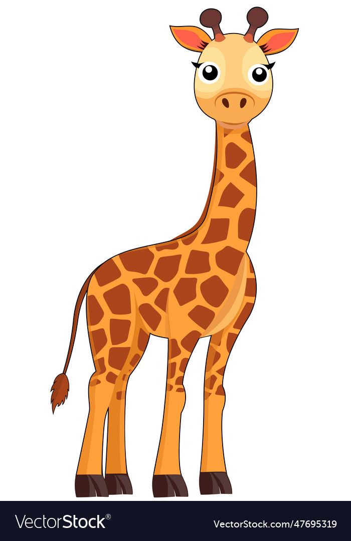 Giraffe flat cartoon style zoo logo Royalty Free Vector