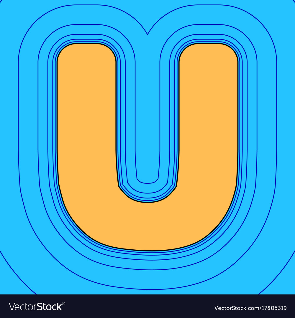 Letter u sign design template element