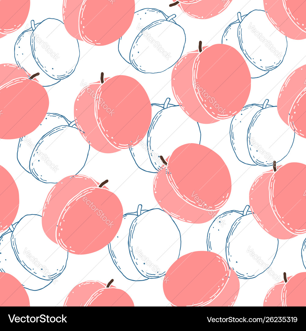 Pattern with peaches Royalty Free Vector Image