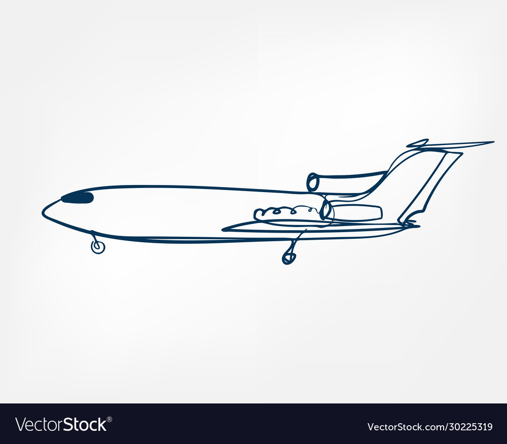 Plane one line isolated design element