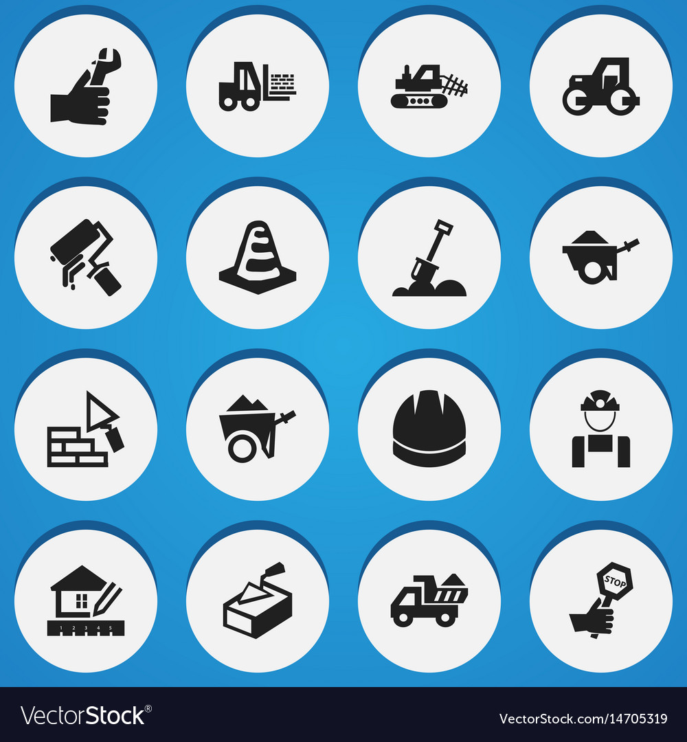 Set of 16 editable structure icons includes
