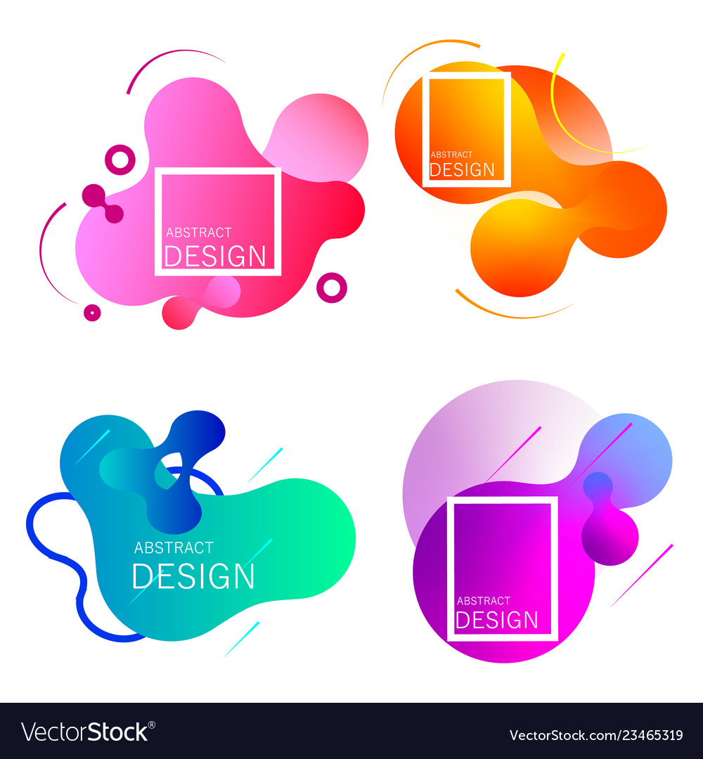 Set of colorful elements gradient abstract vector image Set of colorful elements gradient abstract