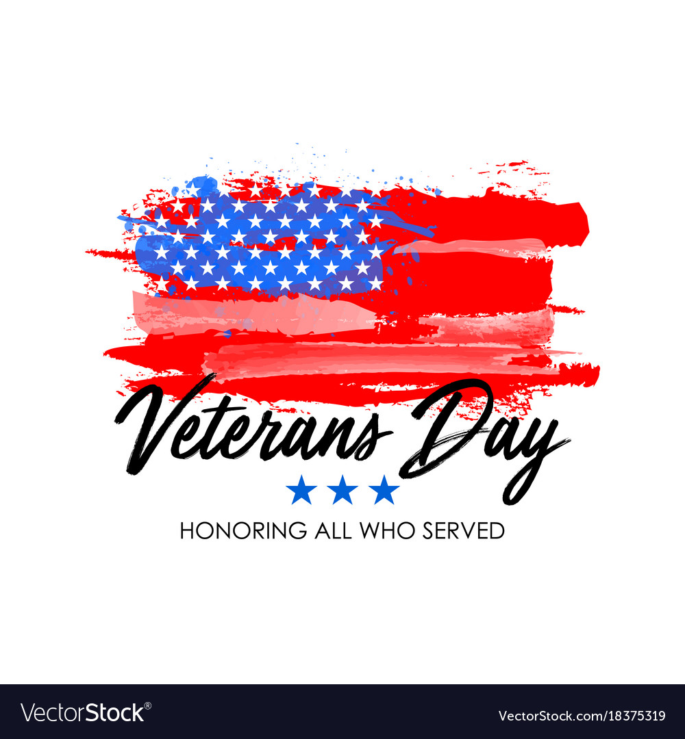 Veterans day with usa flag background Royalty Free Vector