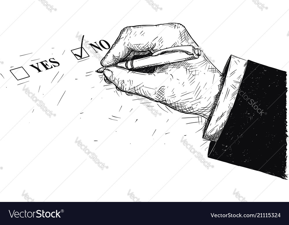 Artistische Zeichnung von ja und kein Fragebogenformular vector image Artistische Zeichnung von ja und kein Fragebogenformular
