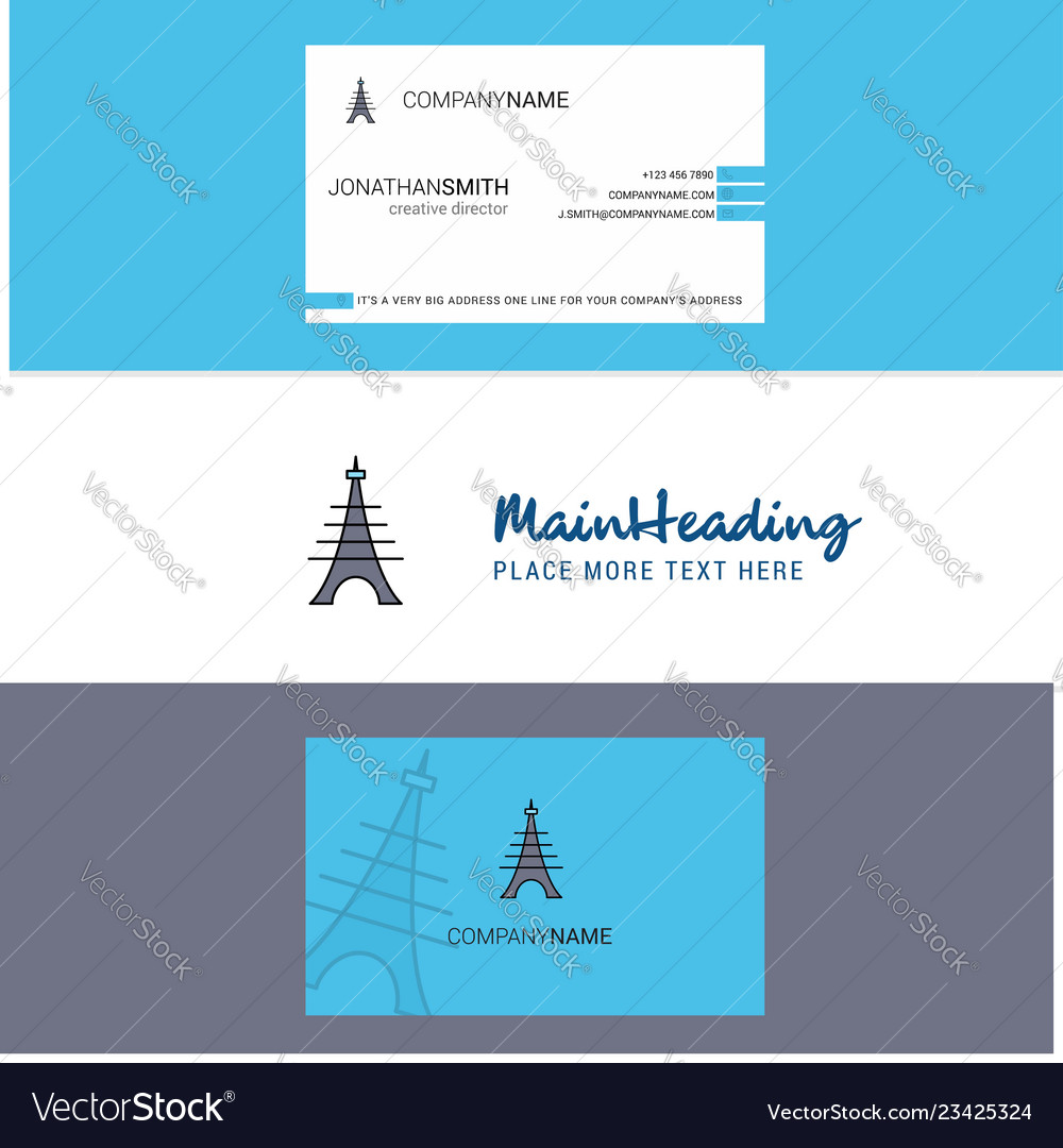 Beautiful eiffel tower logo and business card