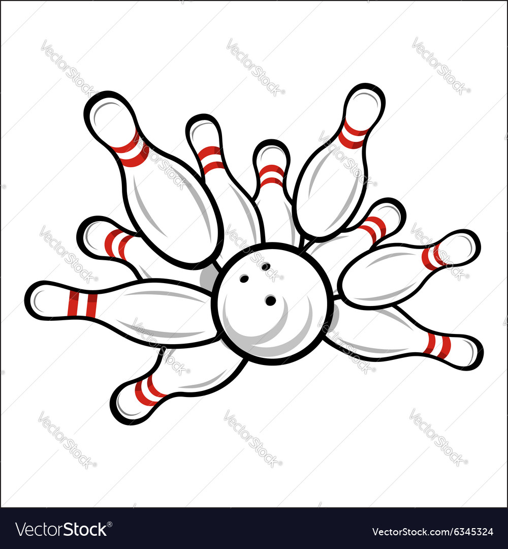 Bowling team or club emblem Royalty Free Vector Image