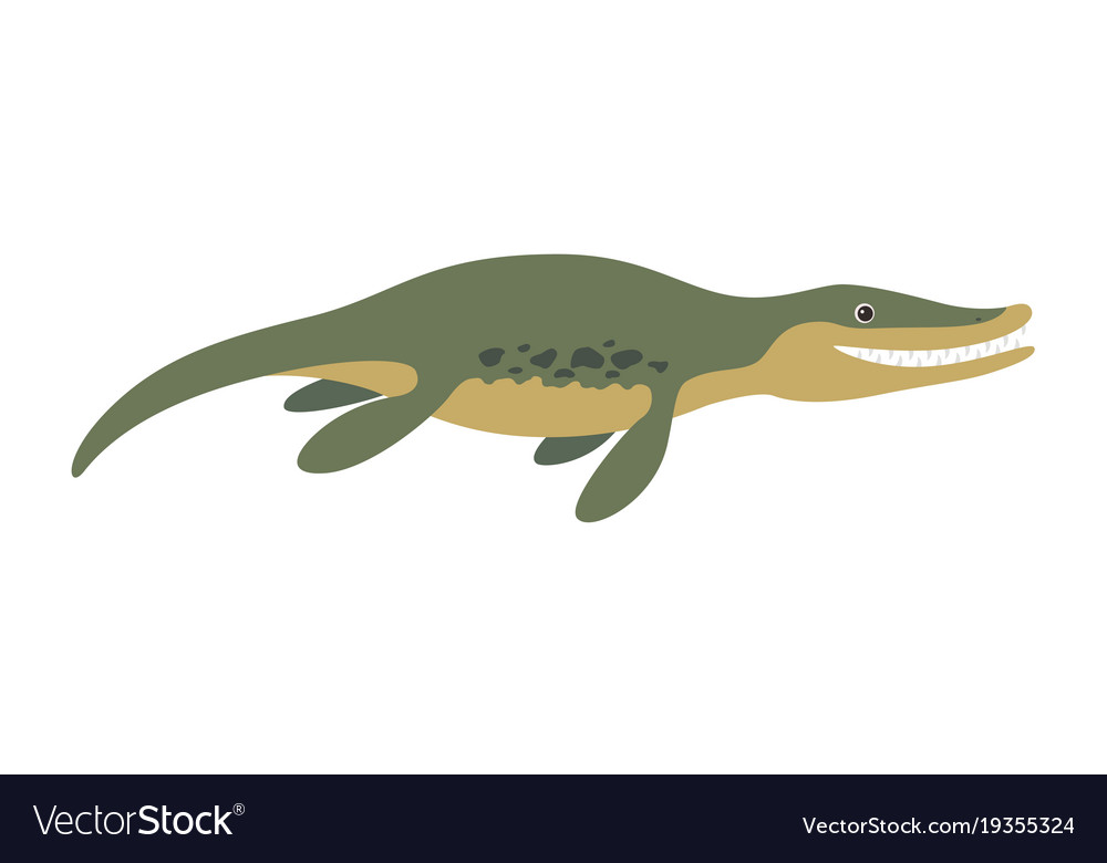 Brontosaurus floating dinosaur Royalty Free Vector Image