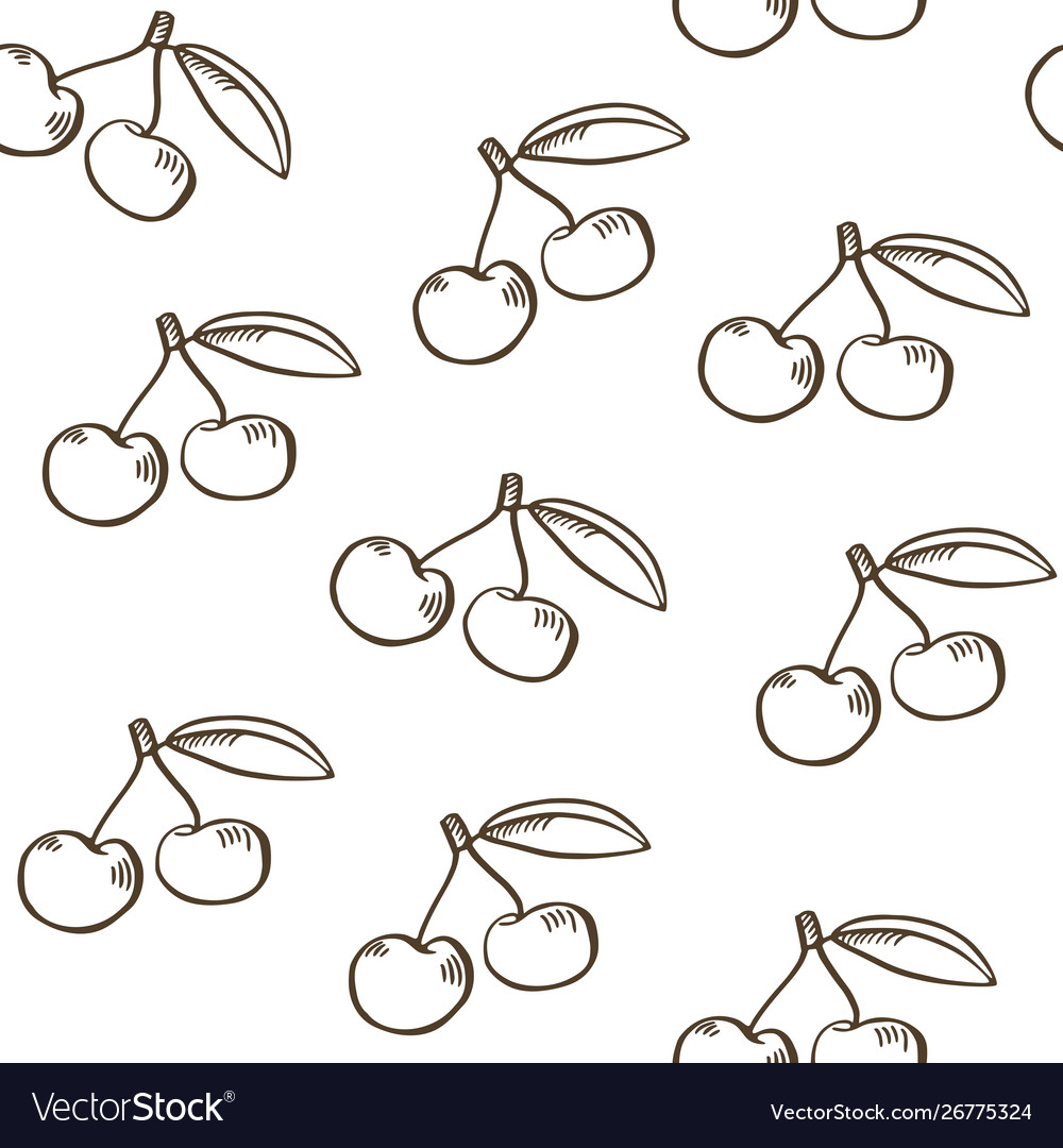 Cherries seamless pattern