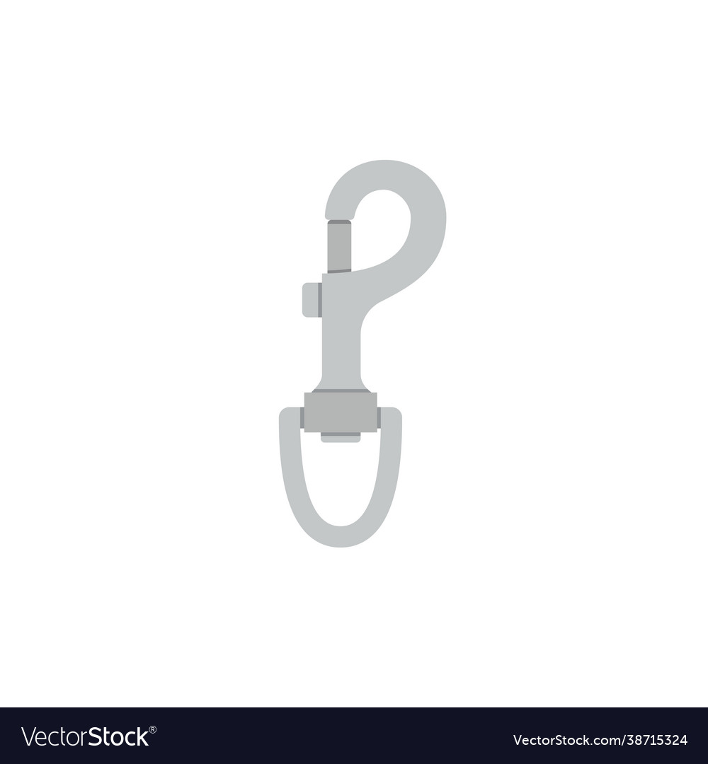 Climbing equipment carabiner with loop flat Vector Image