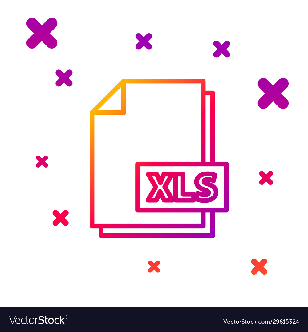 Color line xls file document download button vector image Color line xls file document download button