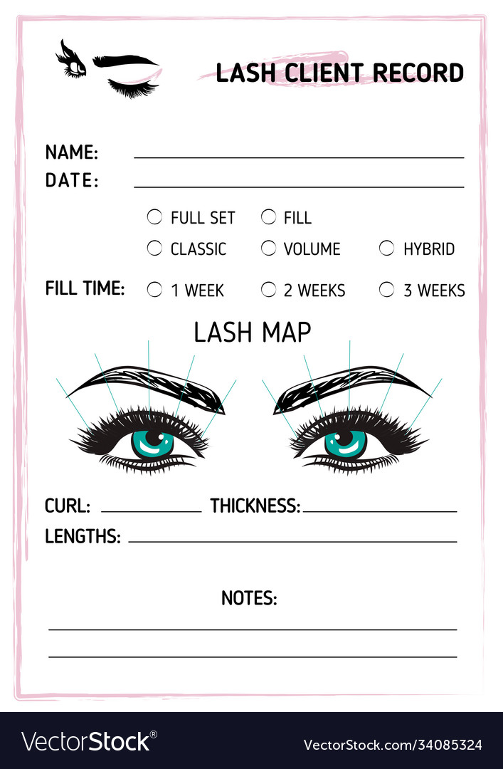 Eyelash extensions business form package Vector Image