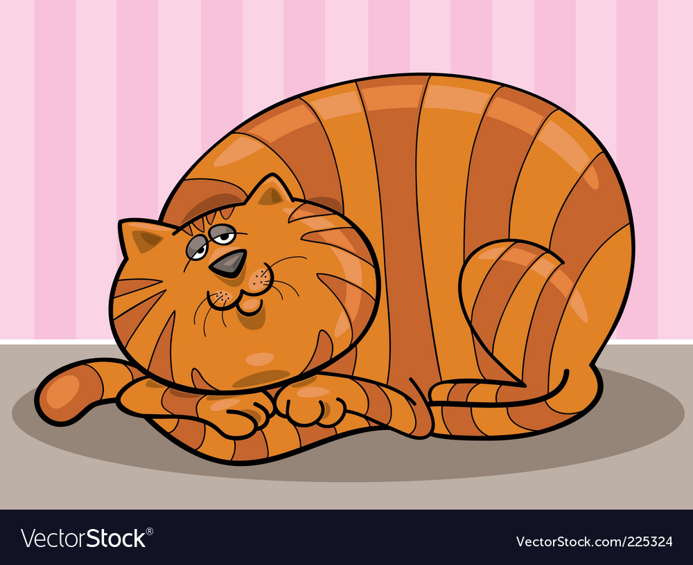 Fat cat Royalty Free Vector Image - VectorStock