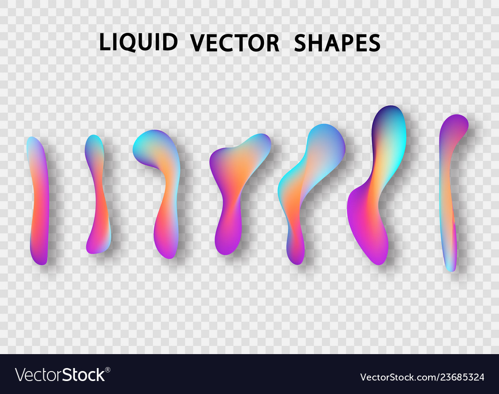 Fluid shape layout isolated template set colorful vector image Fluid shape layout isolated template set colorful