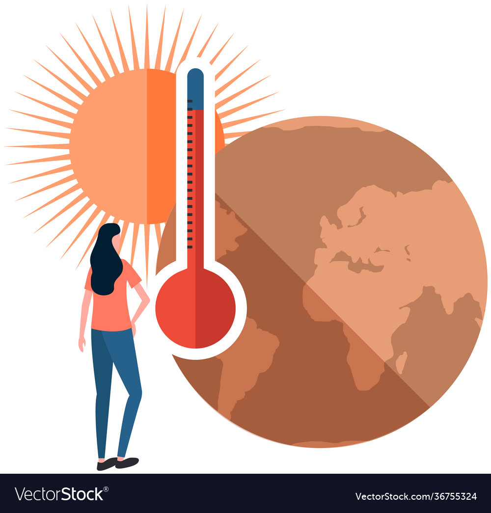 Girl looking at thermometer measuring temperature