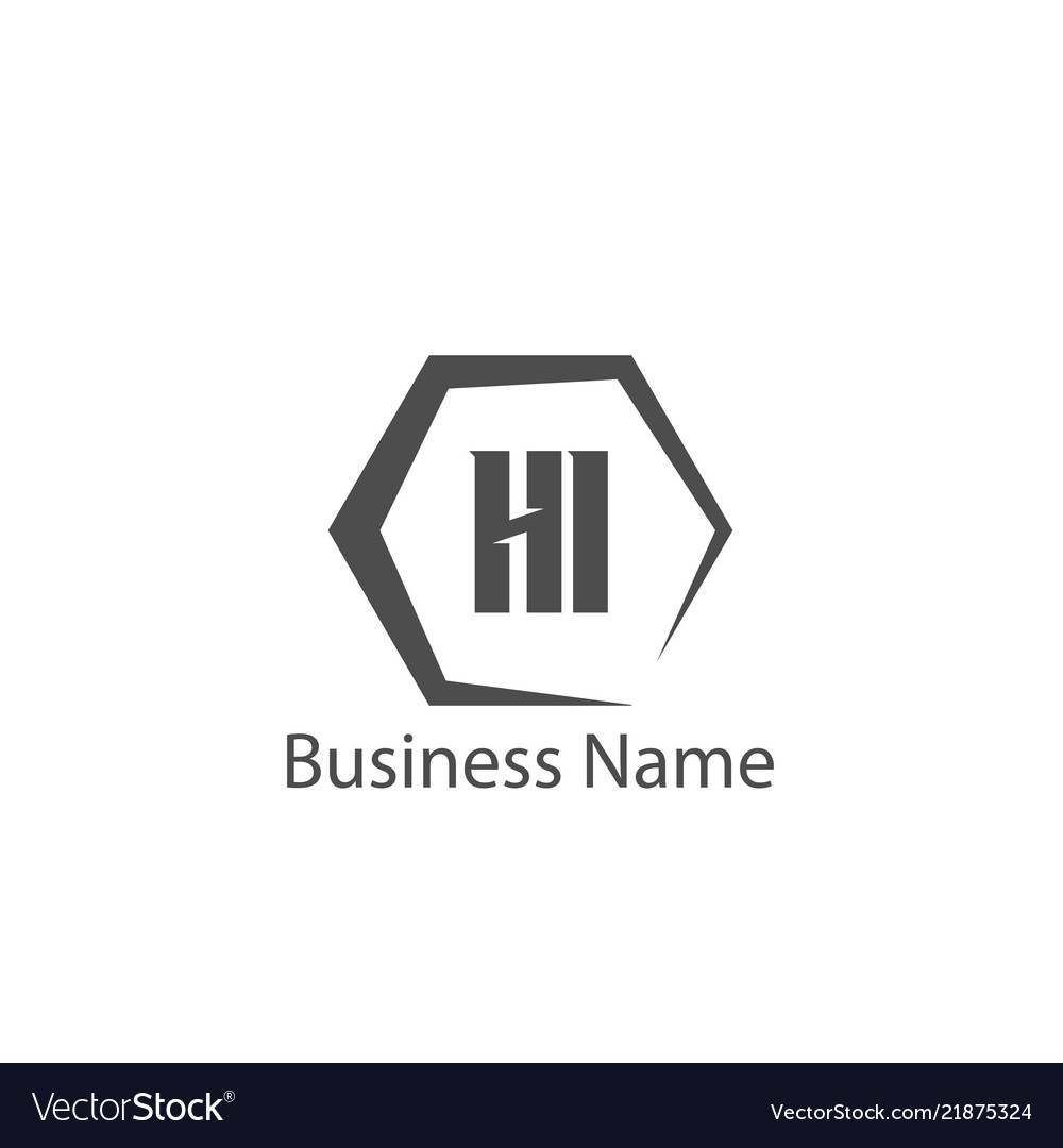 Initial letter hi logo template design