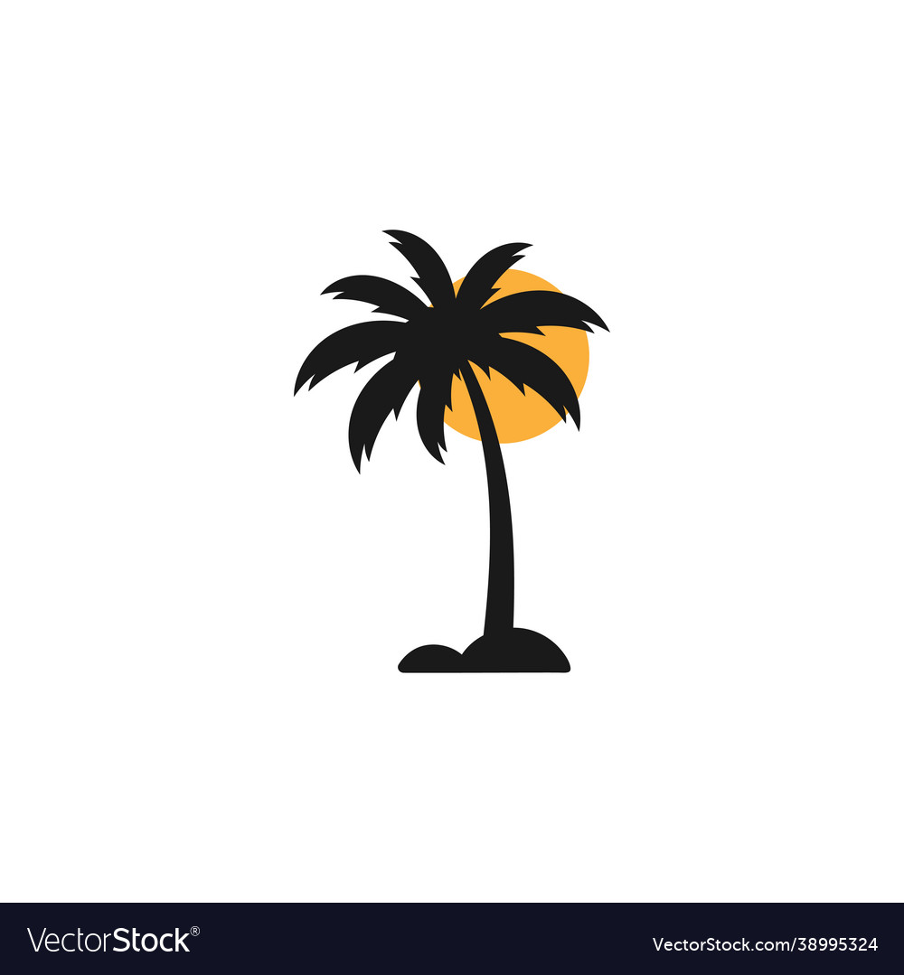 Palm Baum Strand Ikone Design Template