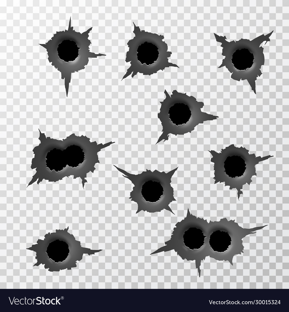 Ragged Bullet Hole Torn Surface From Bullet Vector Image