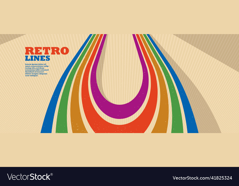Retro style abstract background with curve lines vector image Retro style abstract background with curve lines
