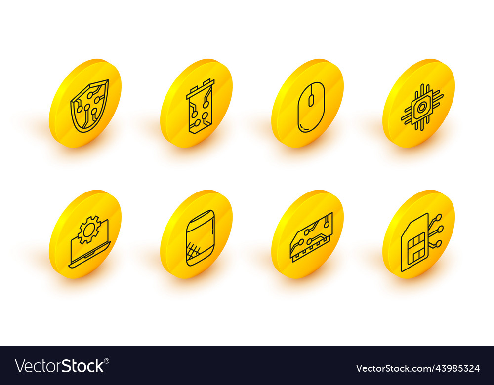 Set line sim card ram random access memory voice vector image Set line sim card ram random access memory voice