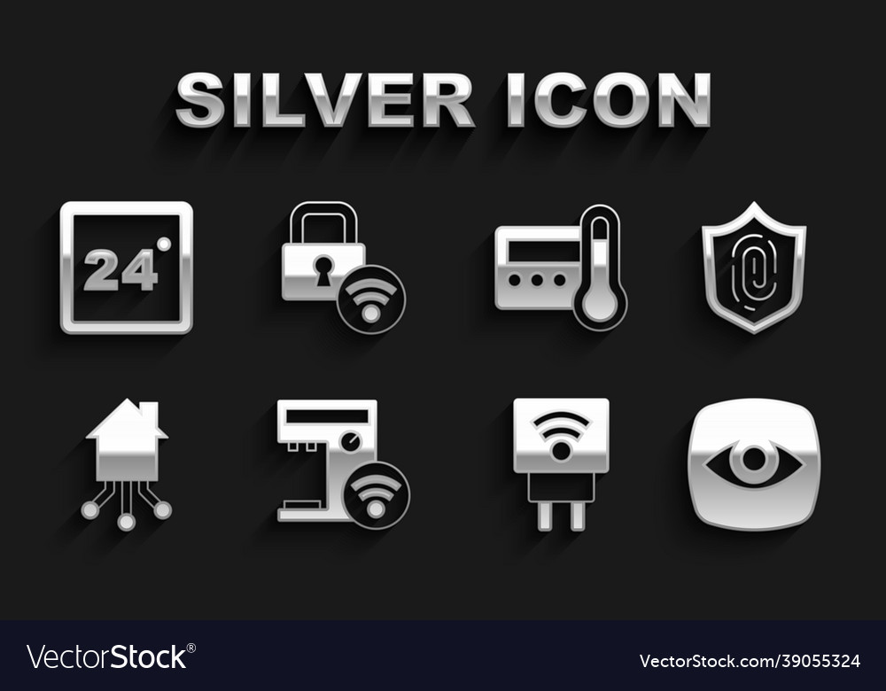 Set smart coffee machine fingerprint security vector image Set smart coffee machine fingerprint security