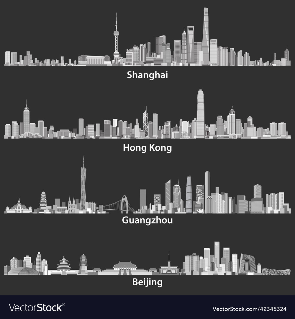 Shanghai hong kong guangzhou und beijing skylines