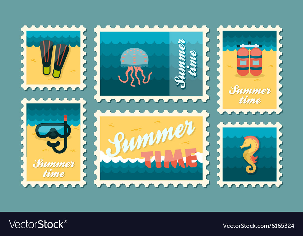 Summertime stamp set flat