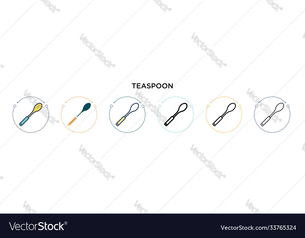 Teaspoon icon in filled thin line outline