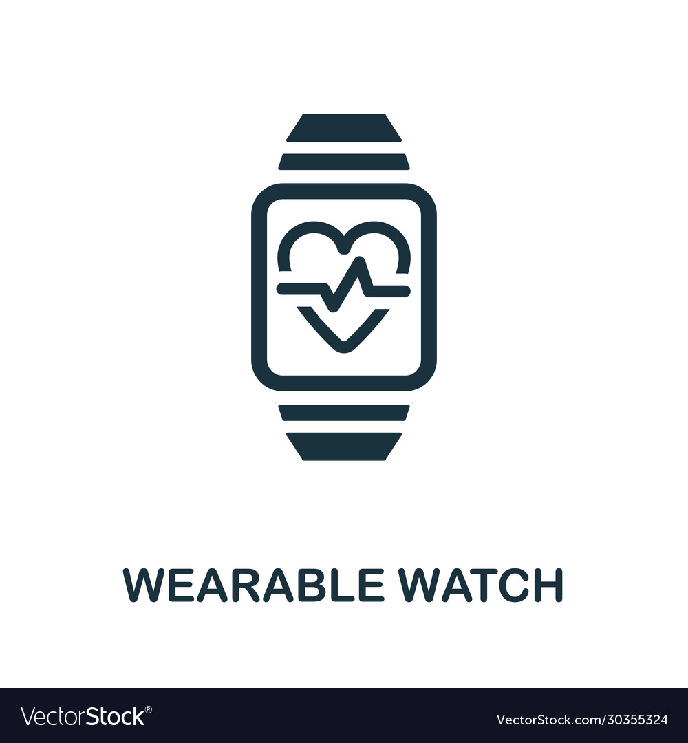 Wearable watch icon simple element from digital