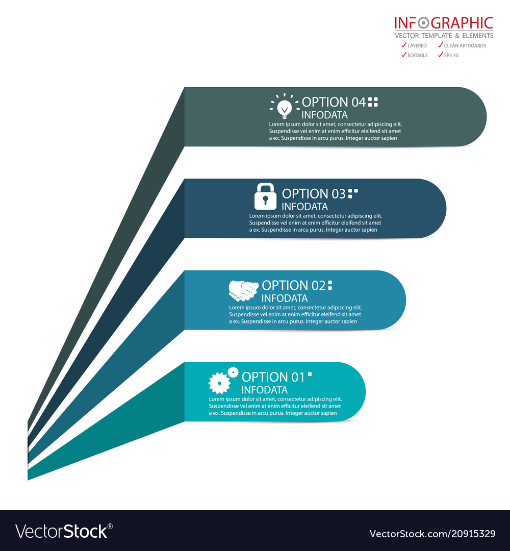 Abstract element infographics 4 option design vector image Abstract element infographics 4 option design