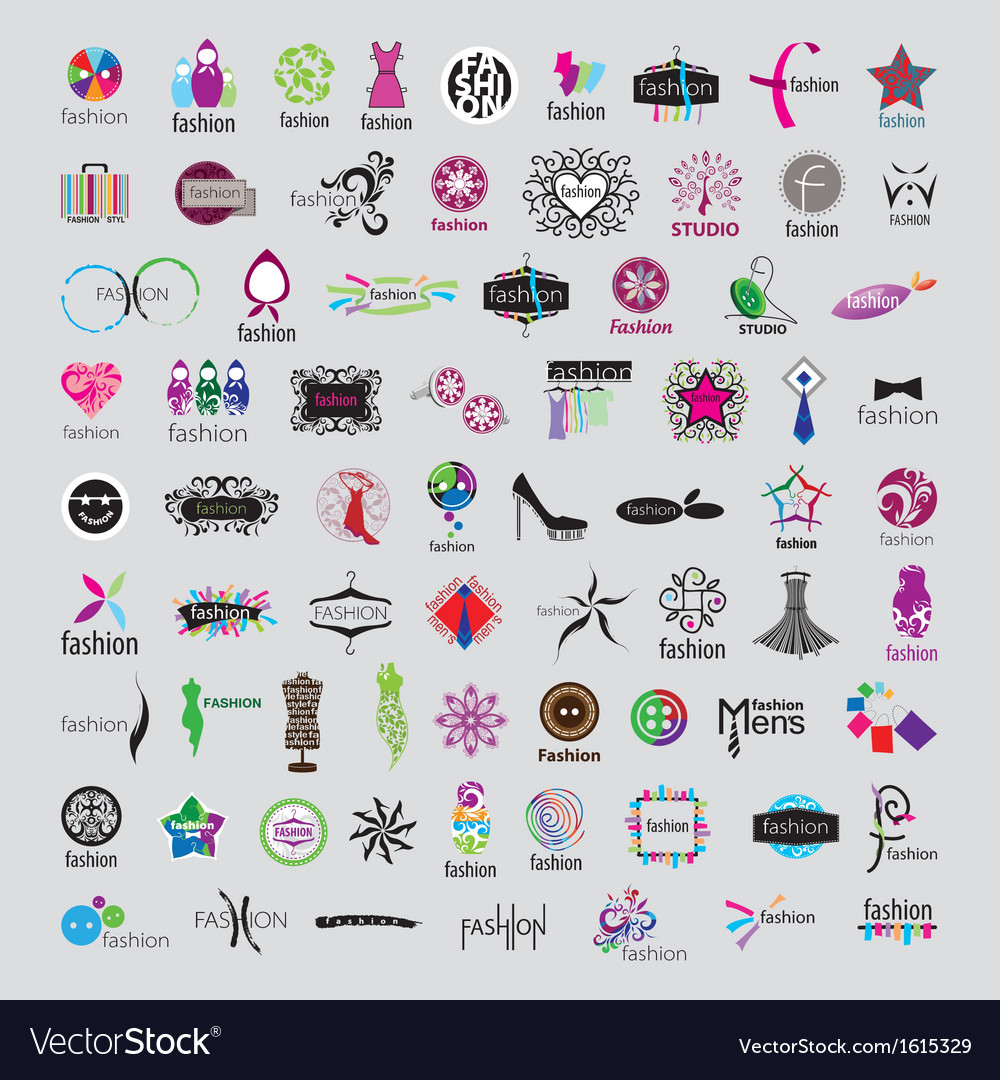 Biggest Collection Of Logos Of Fashion Royalty Free Vector