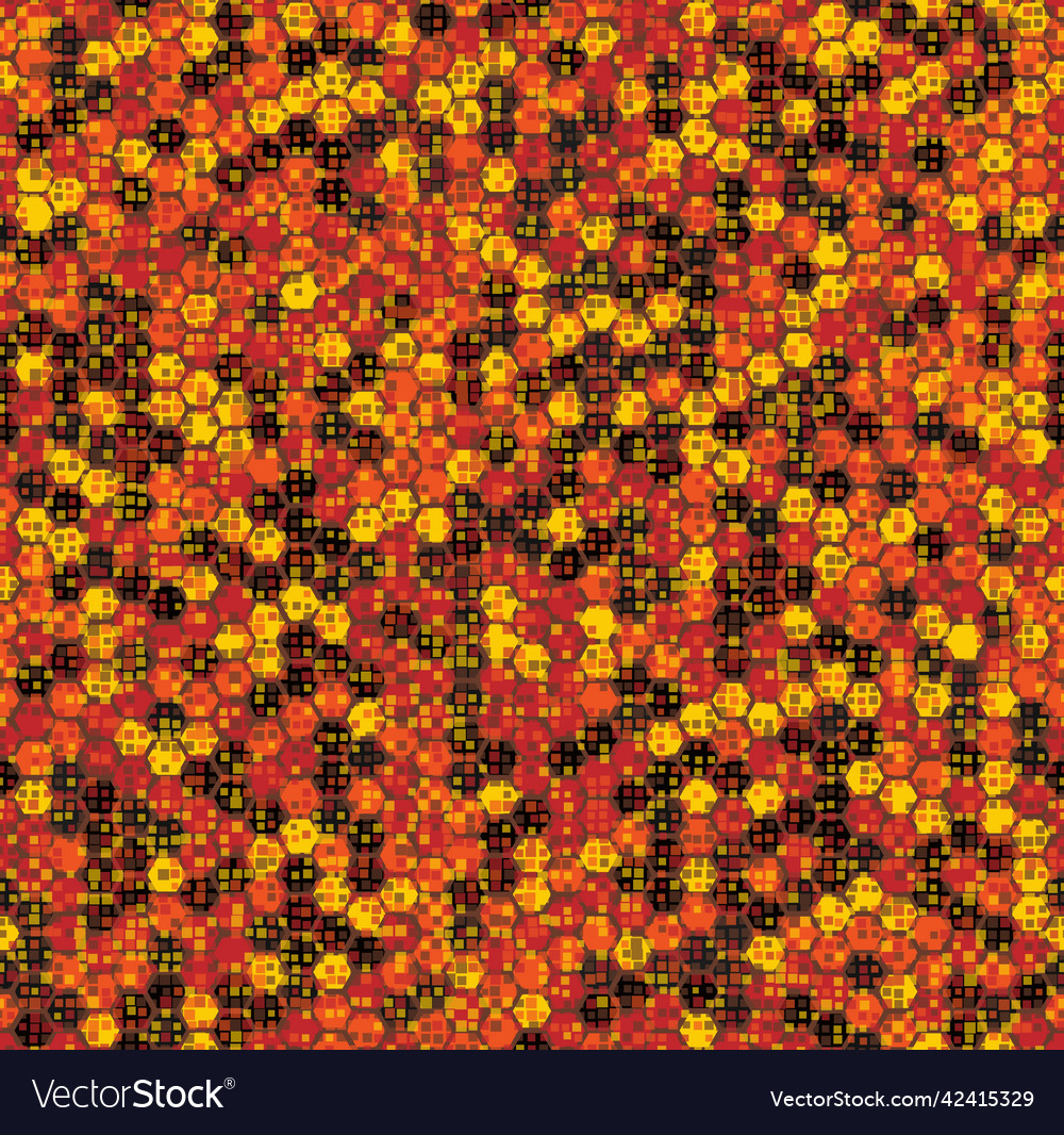 Camouflage seamless pattern with hexagonal endless