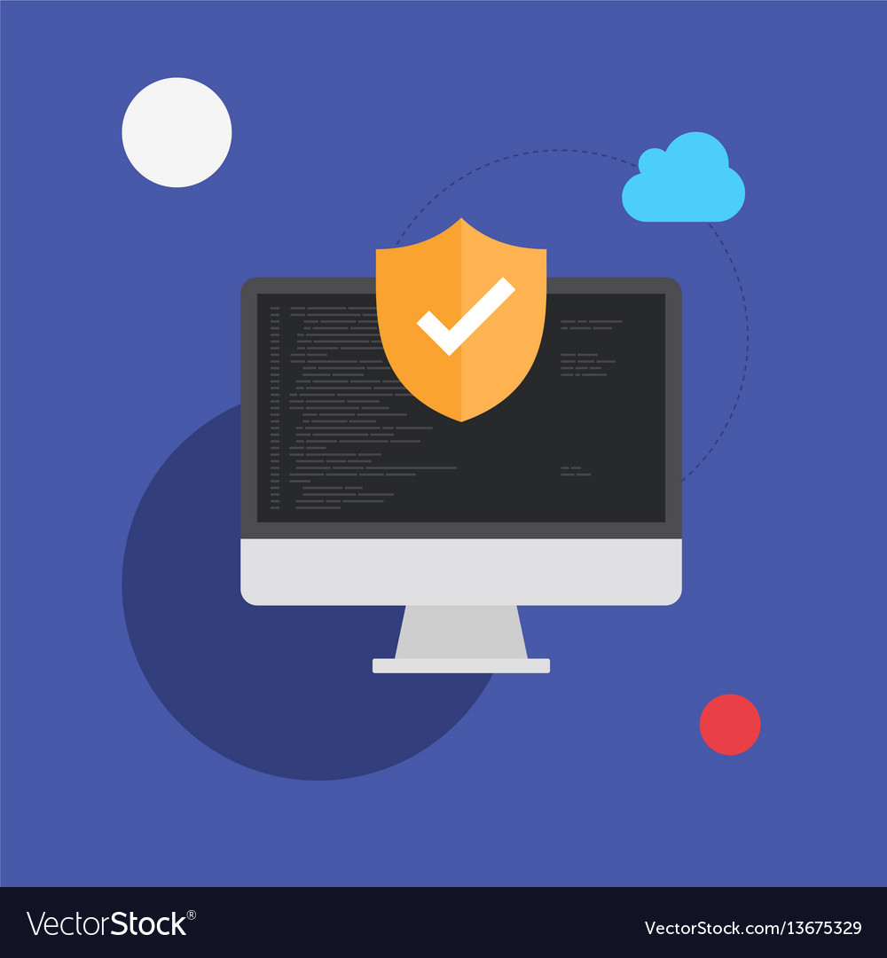Computer programming safety system flat ill Vector Image