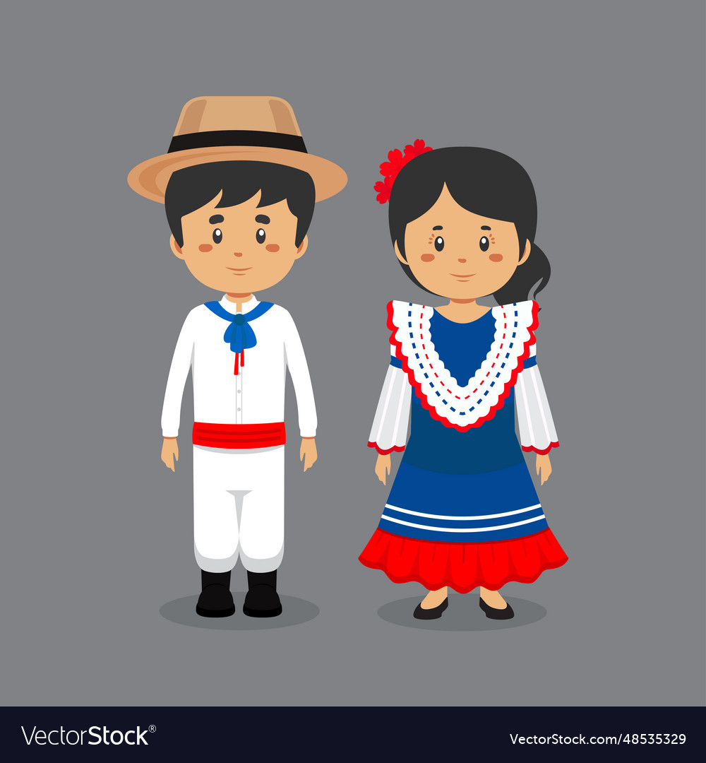 Couple character wearing dominican republic Vector Image