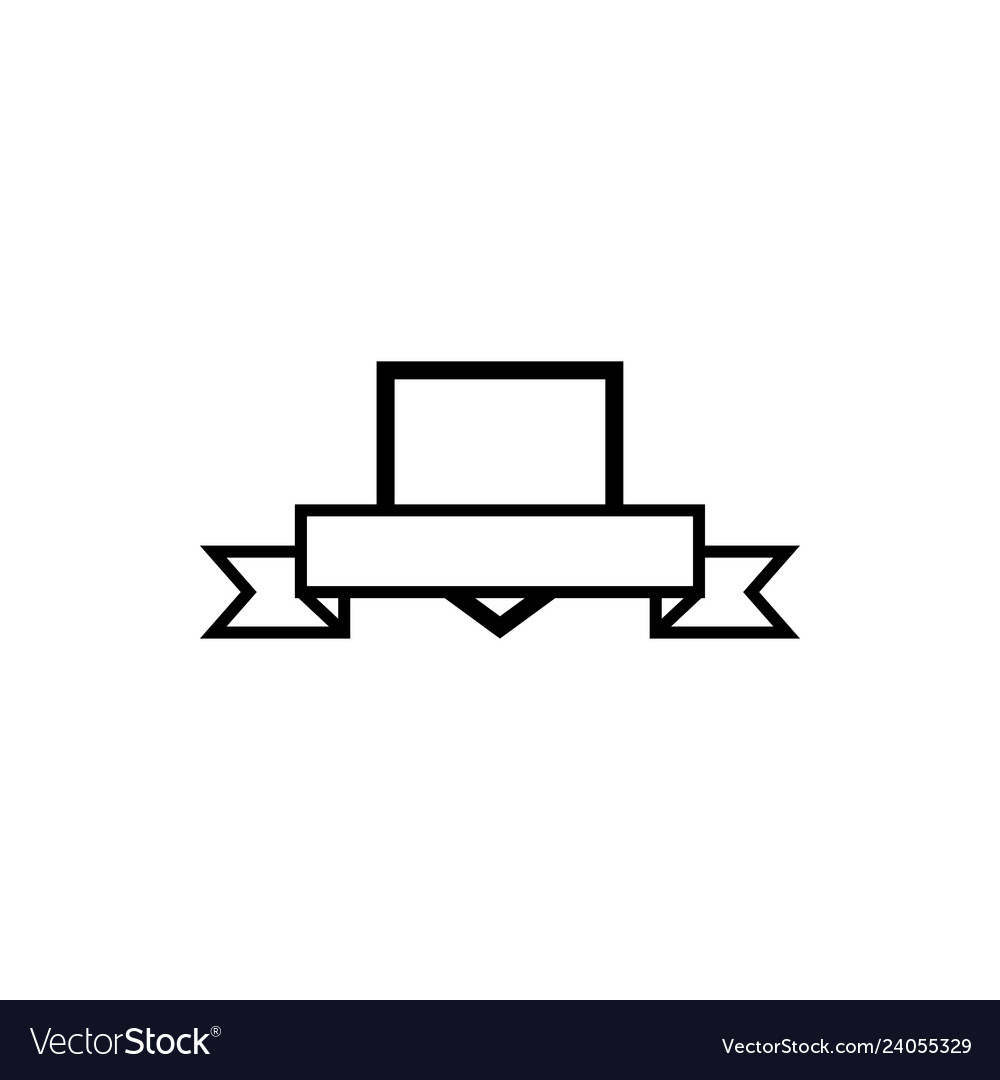 Crest shield with ribbon icon design template