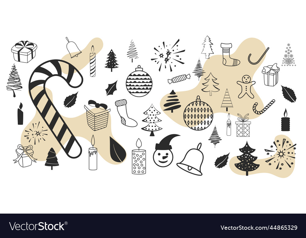 Doodle style christmas ornaments design