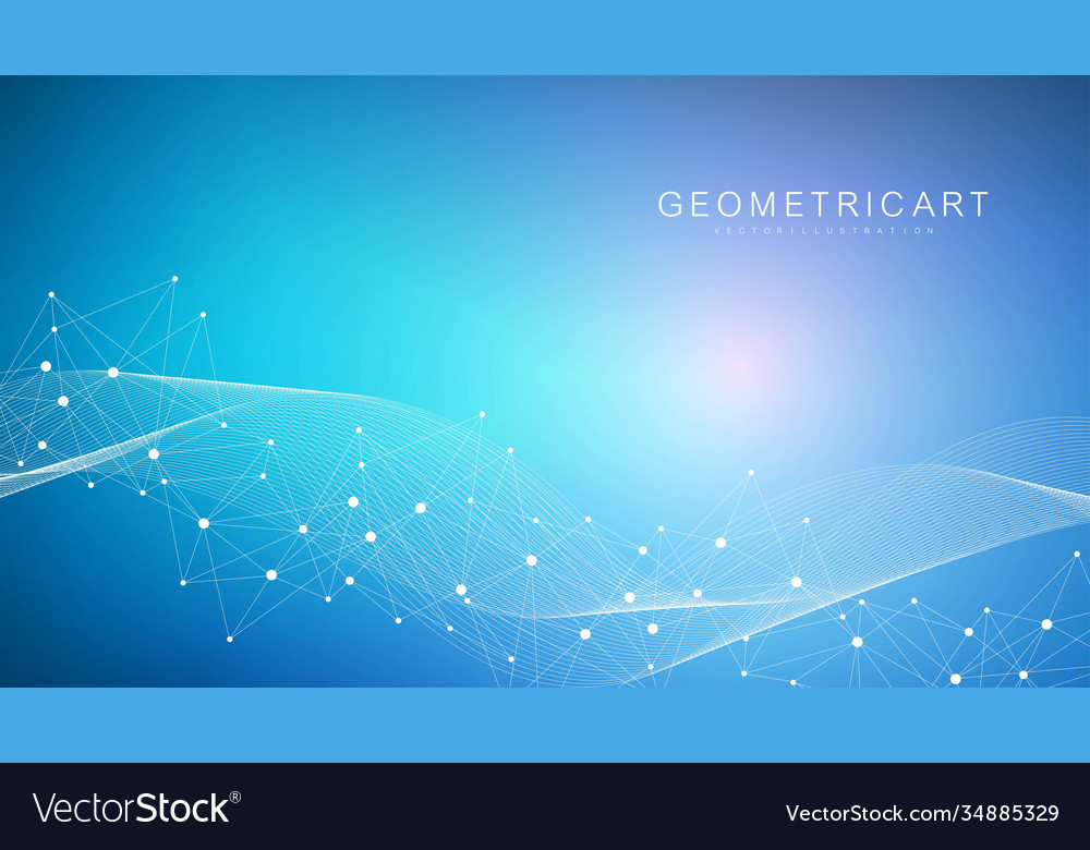Geometric abstract background with connected line