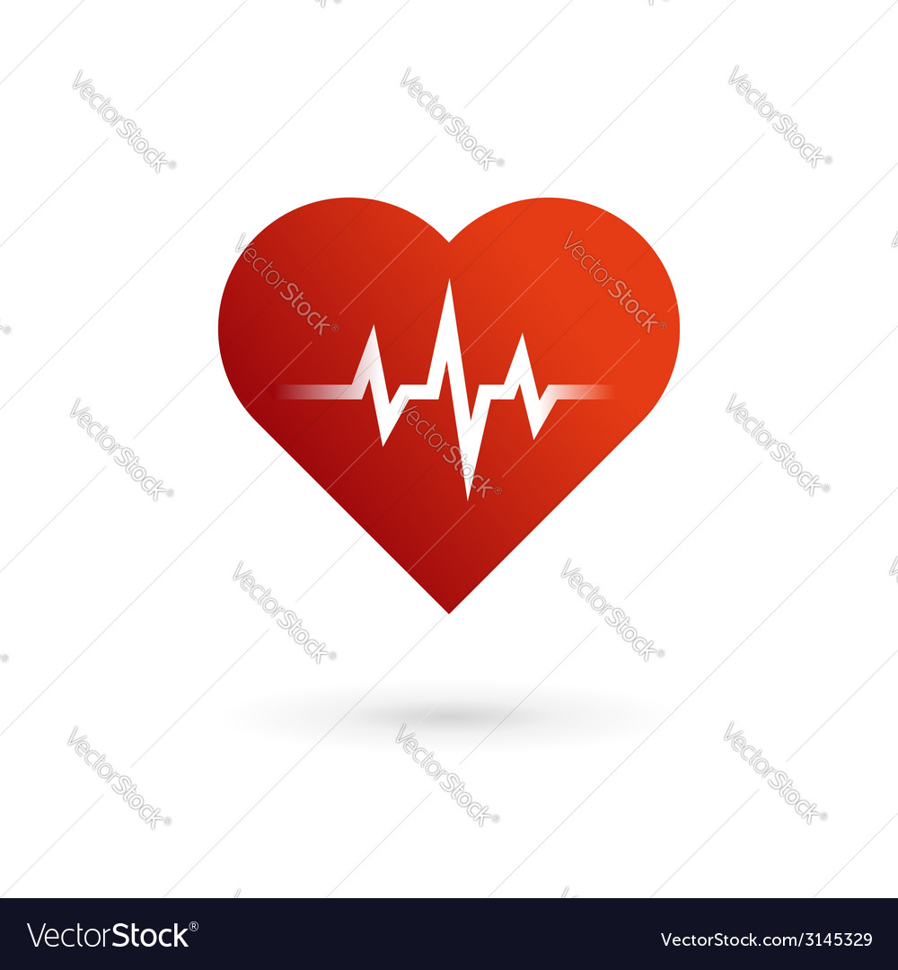 Heart cardiology symbol logo icon Royalty Free Vector Image