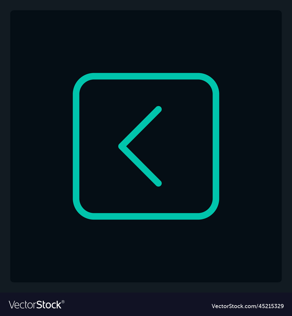 Hover previous direction ui element template vector image Hover previous direction ui element template