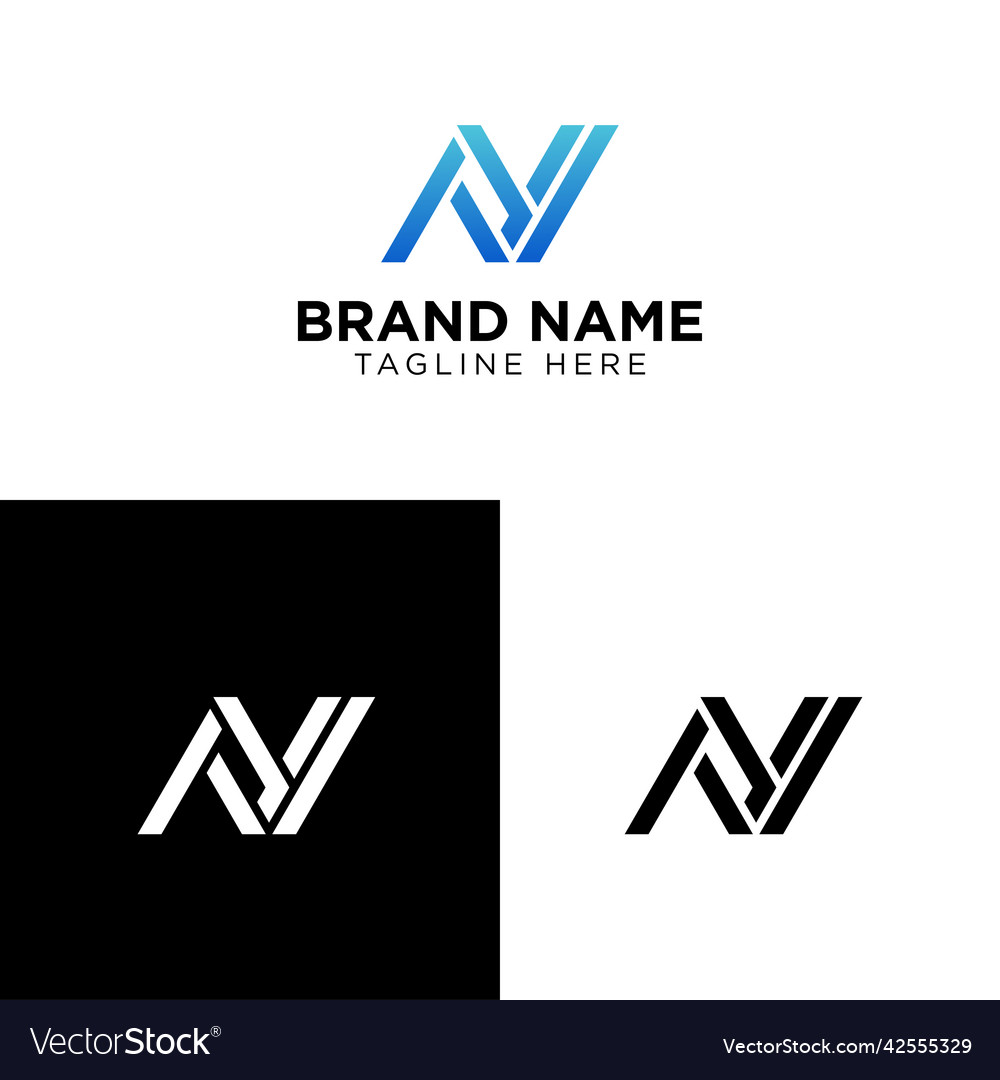 Initial ny yn modern monogram and elegant logo Vector Image