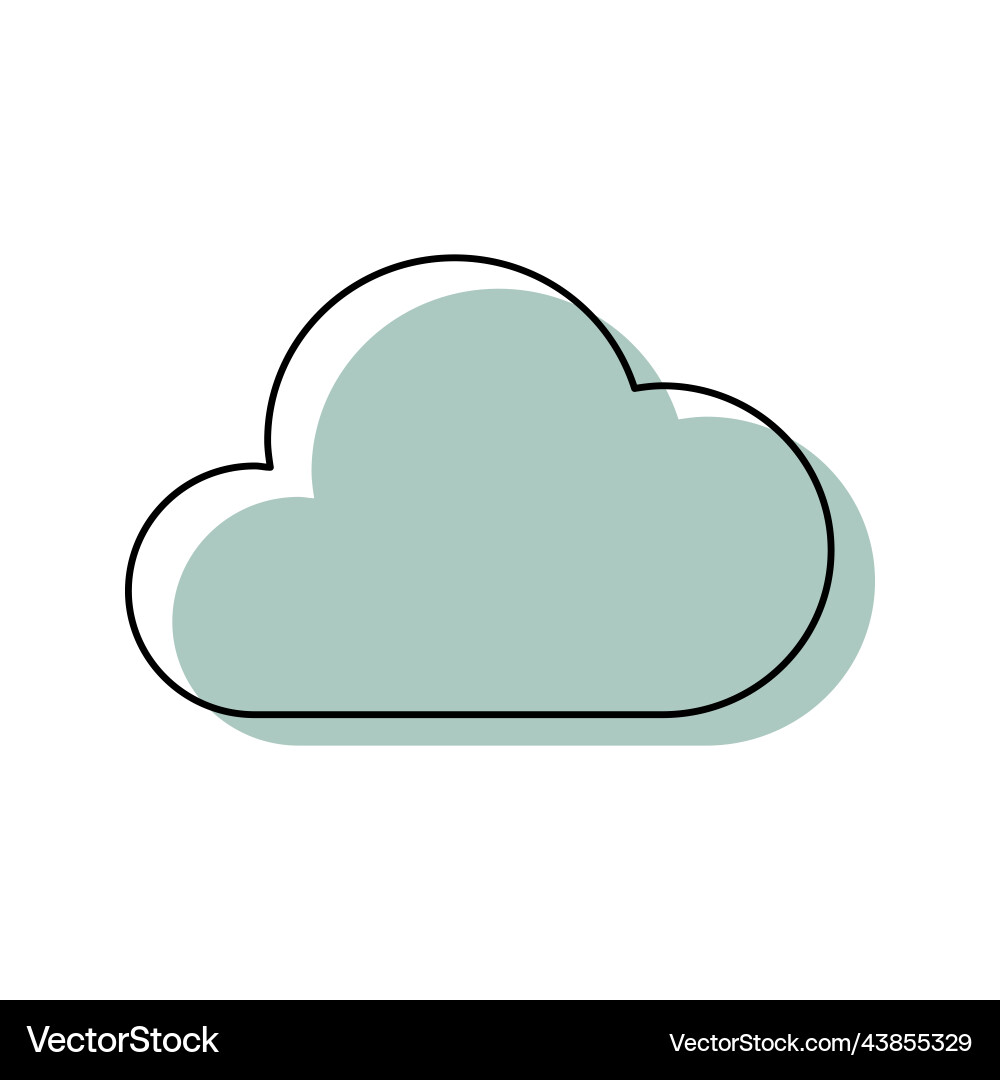 Outline cloud flat icon design Royalty Free Vector Image