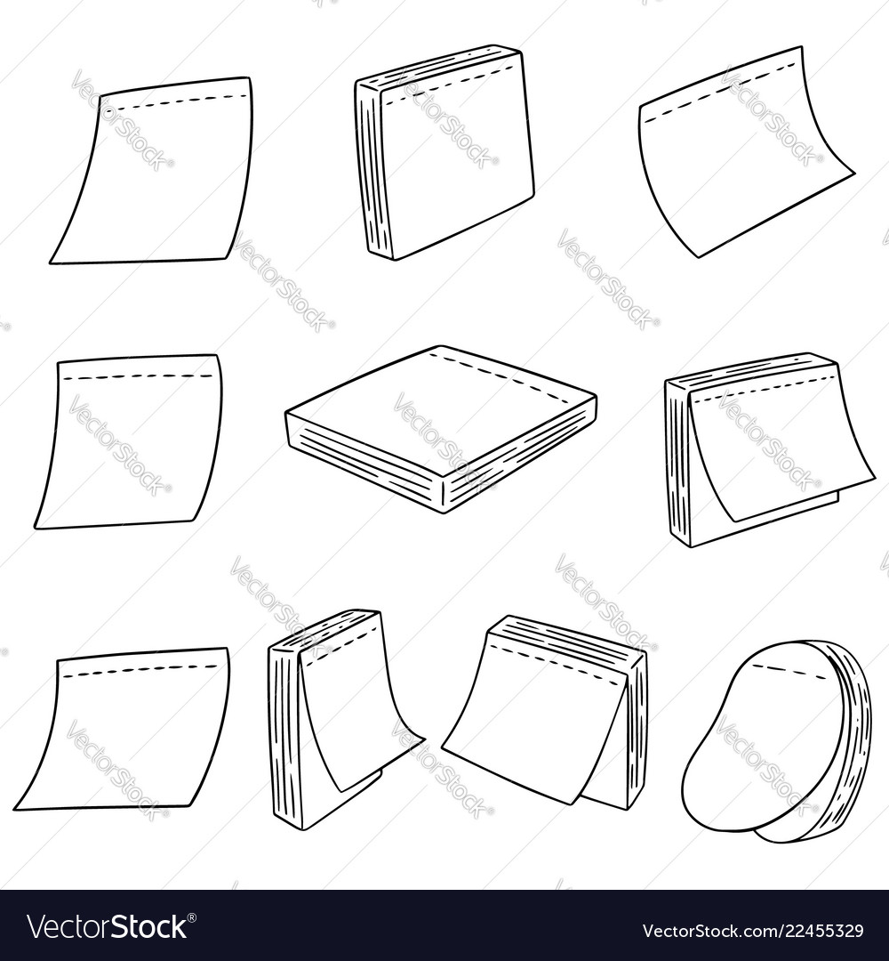 Set of memo note vector image Set of memo note