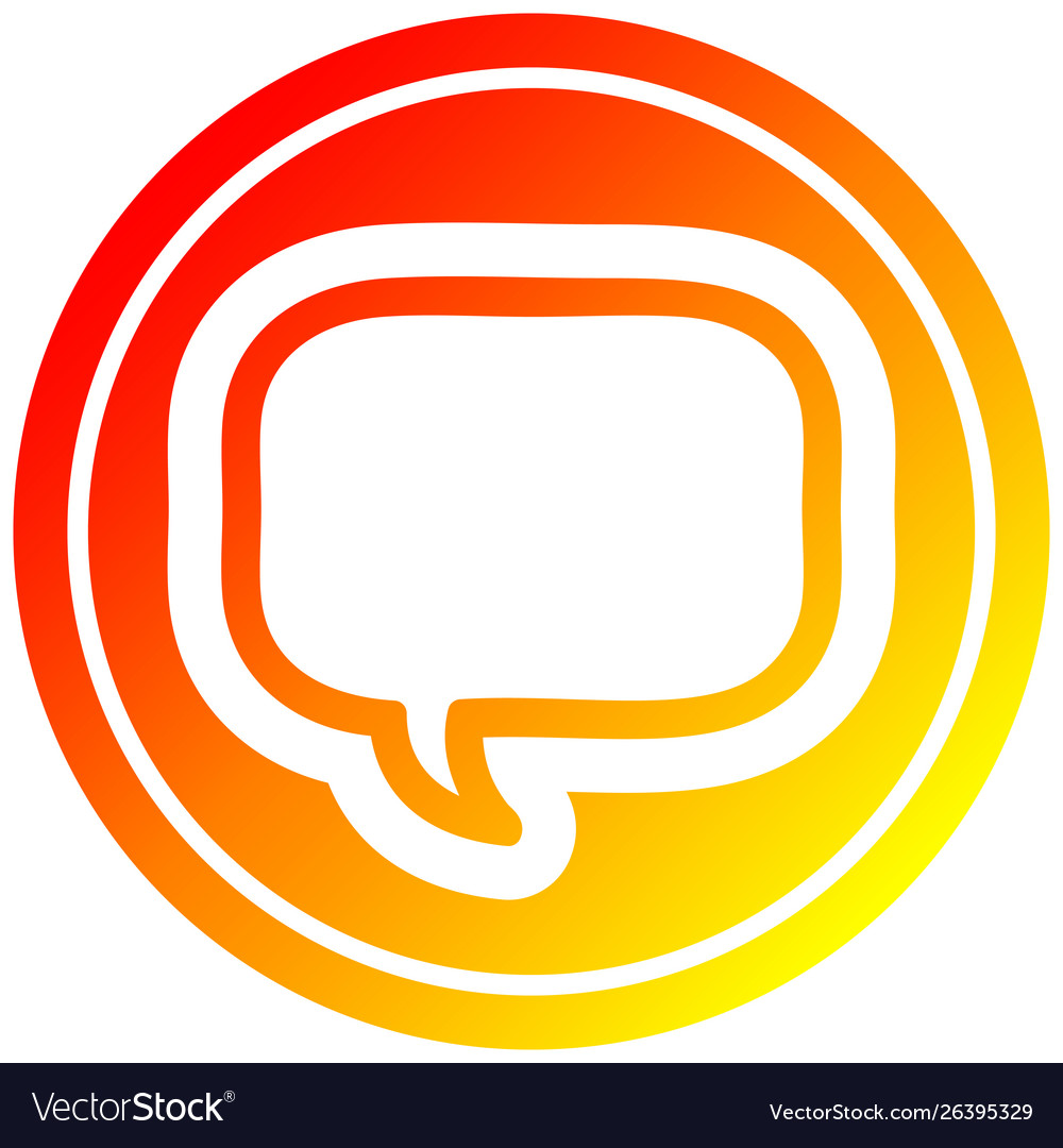 Speech bubble circular in hot gradient spectrum