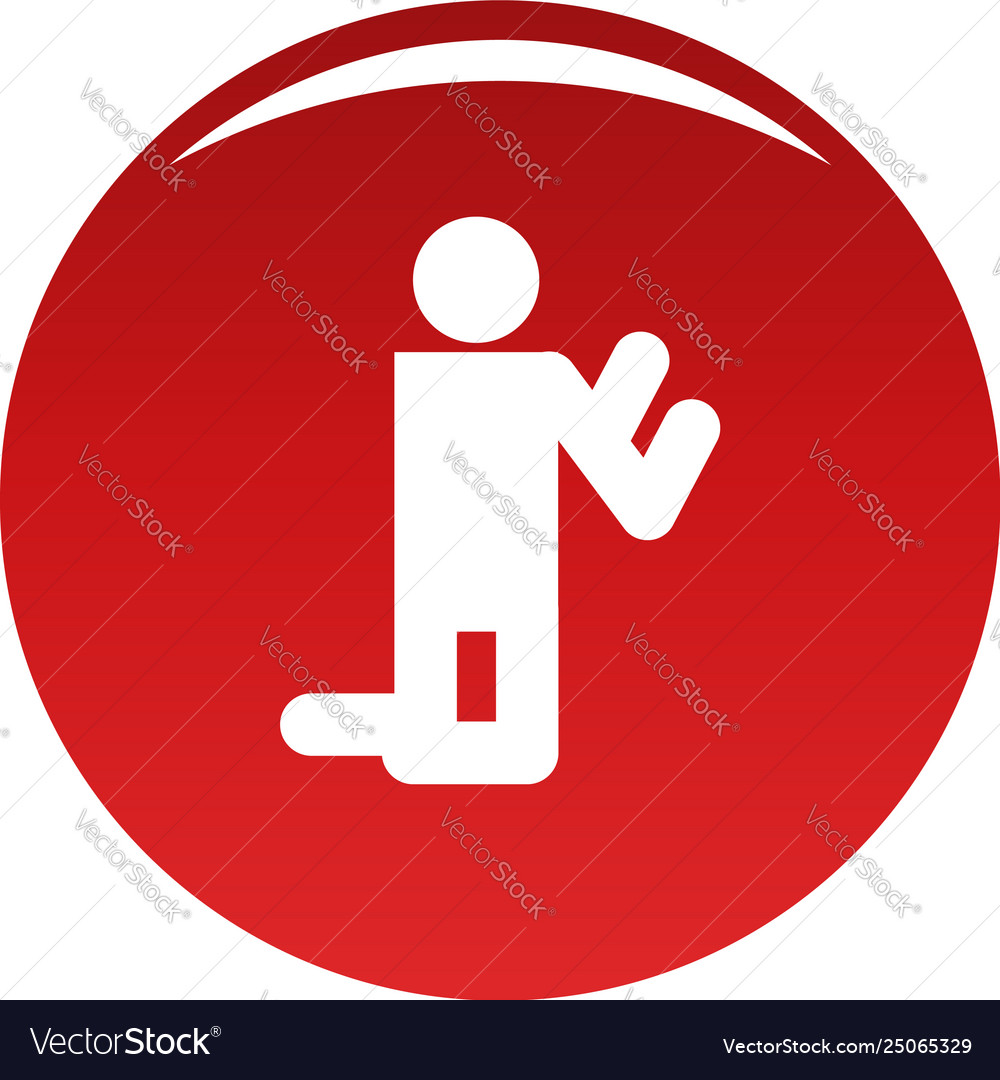 Stick figure stickman icon red Royalty Free Vector Image