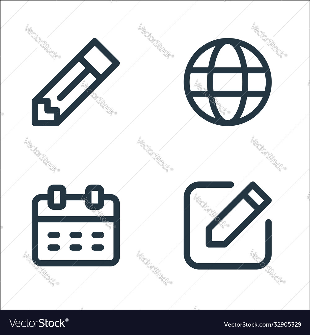 User interface line icons linear set quality vector image User interface line icons linear set quality