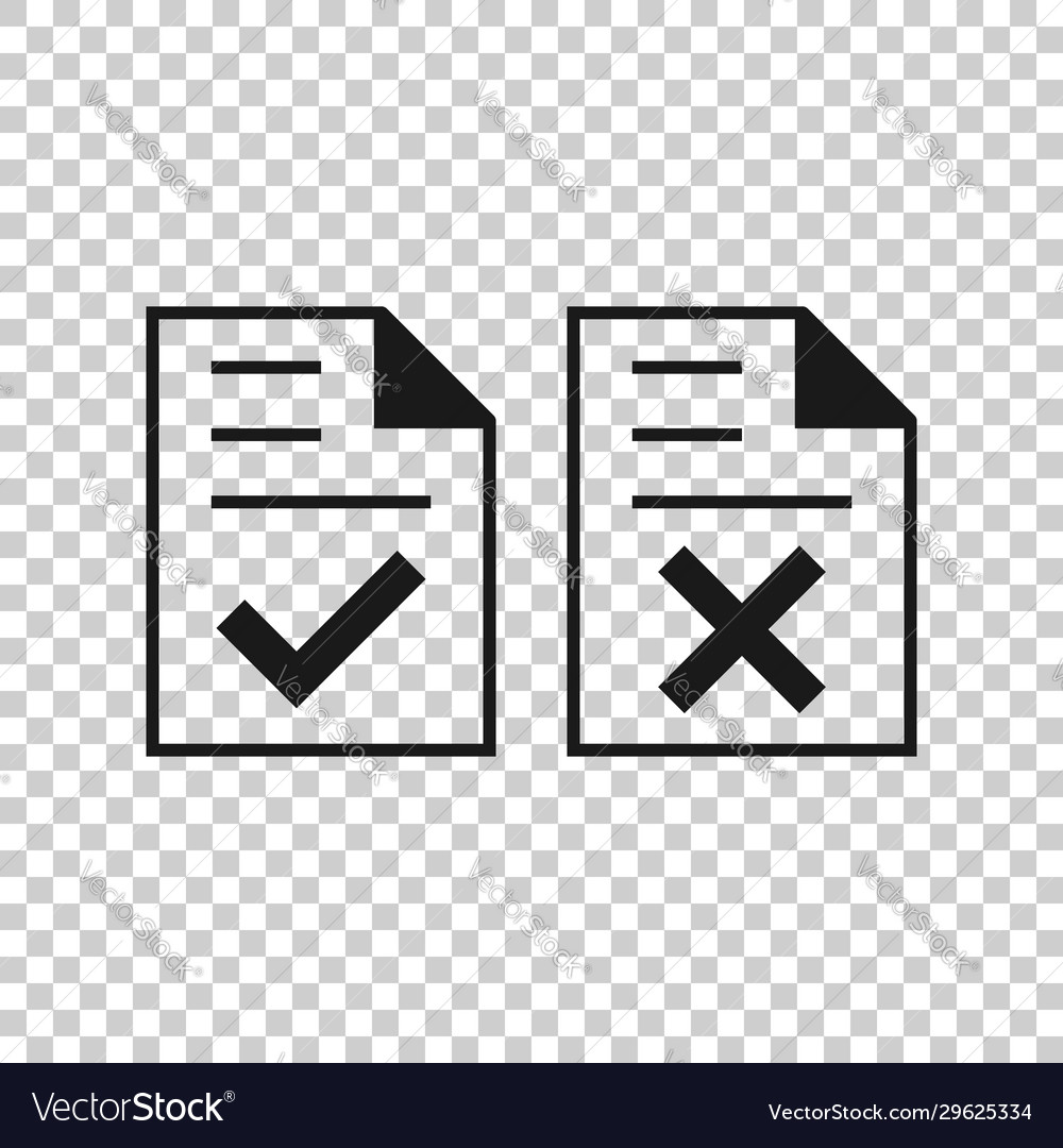 Accept document icon in flat style reject Vector Image